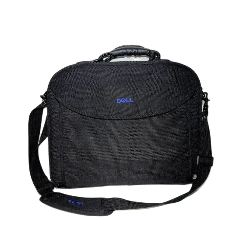 Dell 15” Laptop Computer Black Carrying Case Bag Handles With Shoulder Strap